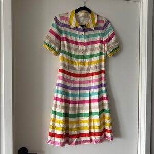kate spade silk Striped Midi Dress in size small